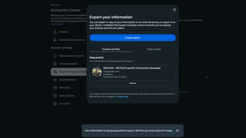 How to Download Your Followers and Following List on Instagram Step-10
