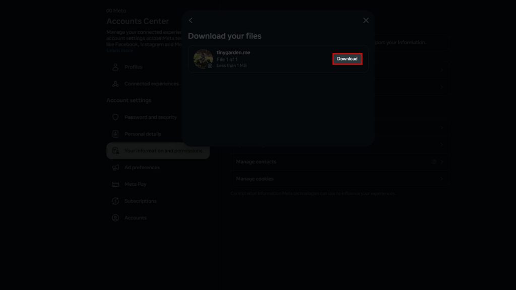 How to Download Your Followers and Following List on Instagram Step-12