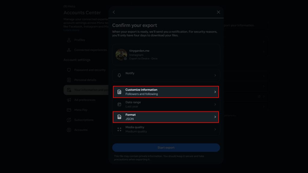 How to Download Your Followers and Following List on Instagram Step-9
